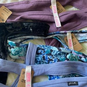 PINK Thong (5 pack- Size large) NWT